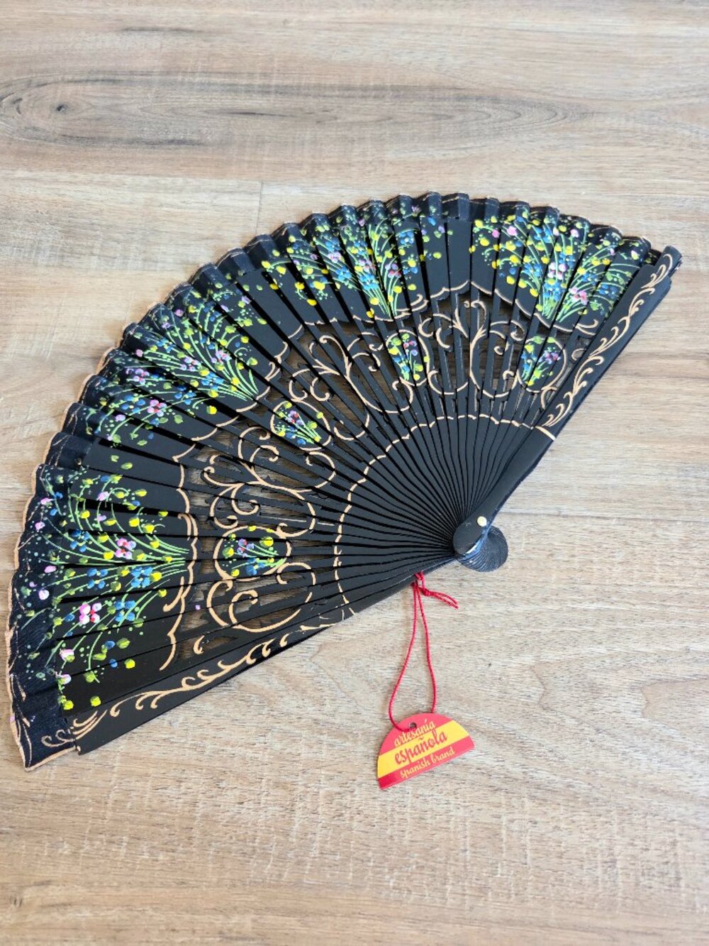 Spanish Handmade Floral Design Hand Fan in Box